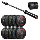 Crumb Bumper Plates Set, Original 2028 Olympic Bar & Flip Lock V2 Collars Package