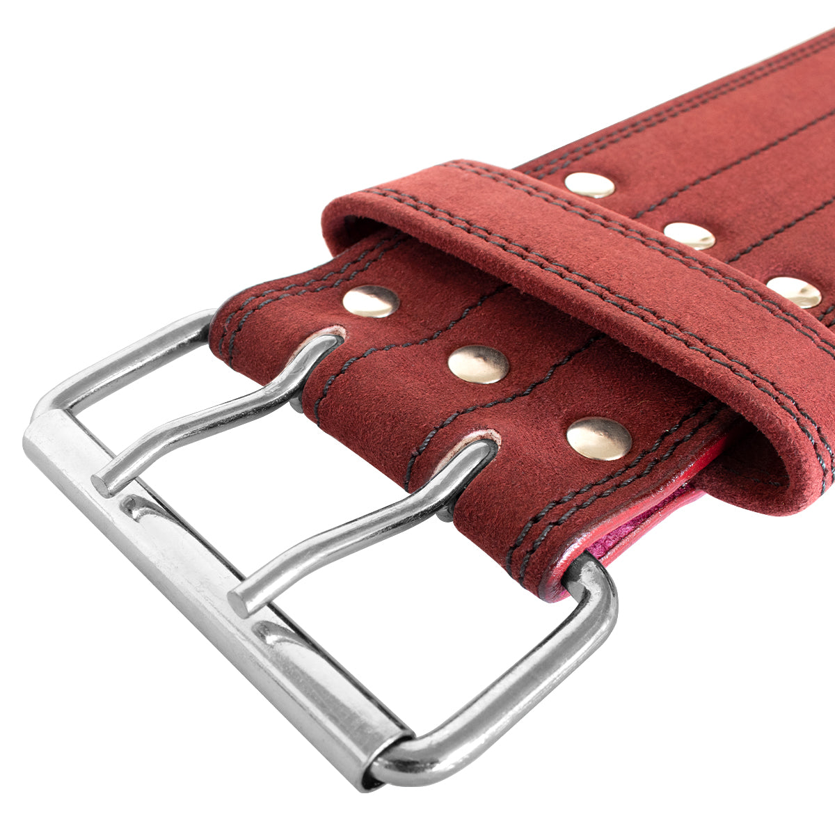10mm Double Prong Buckle Belt - Wine Red - IPF Approved
