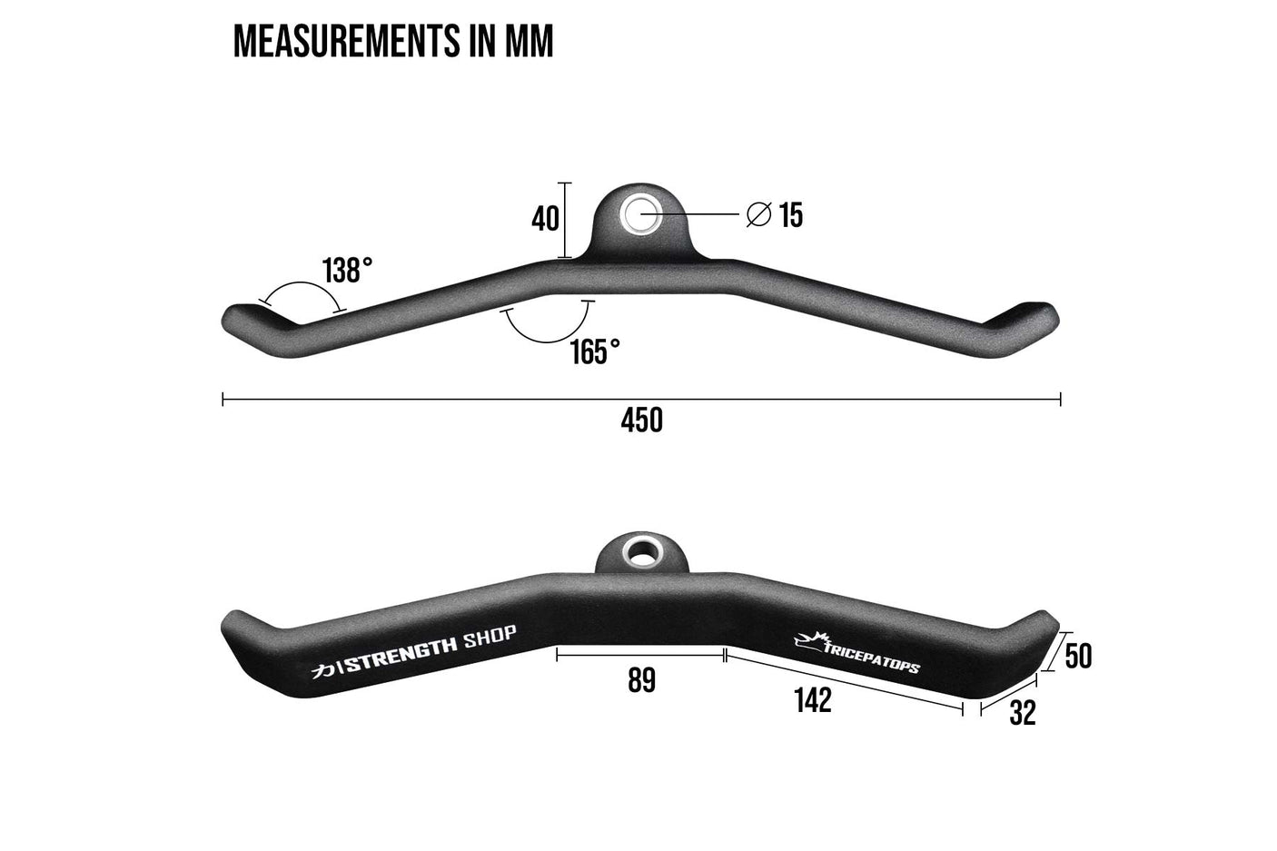 Triceps Grip / Flat Push Down Bar - Tricepatops