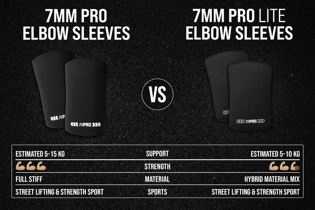 7mm Pro Elbow Sleeves Extra Stiff Neoprene - Finalrep Approved