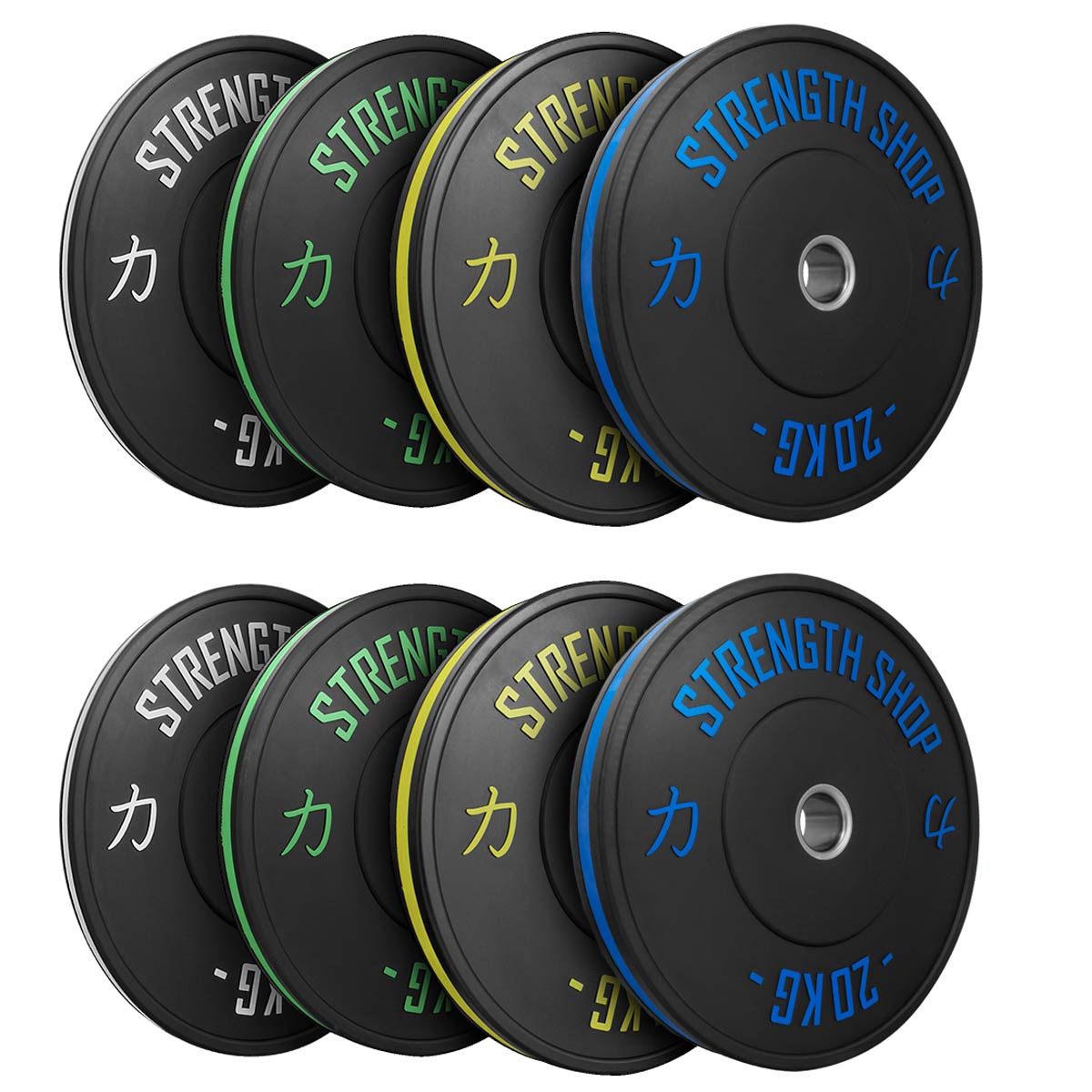 Rubber Bumper Plates w/ Colour Coded Stripe