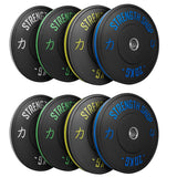 Rubber Bumper Plates w/ Colour Coded Stripe