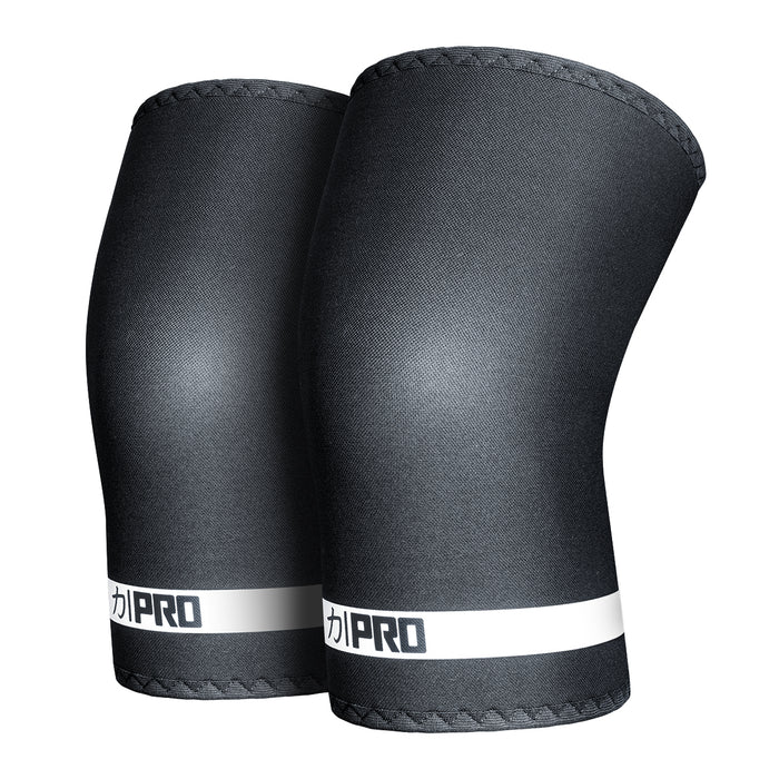 7mm Inferno PRO Knee Sleeves - Extra Stiff Neoprene - Black - IPF Approved