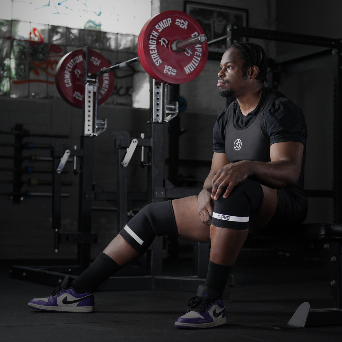 7mm Inferno PRO Knee Sleeves - Extra Stiff Neoprene - Black - IPF