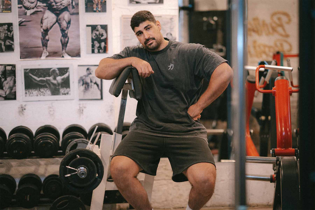 Home of Strength - Shorts, Stone-Washed Grey
