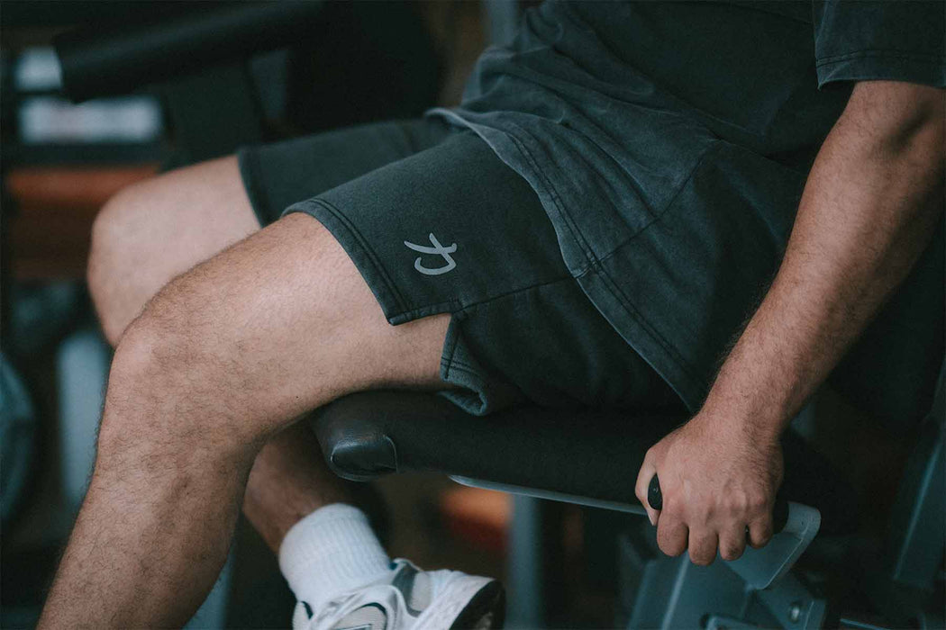 Home of Strength - Shorts, Stone-Washed Grey