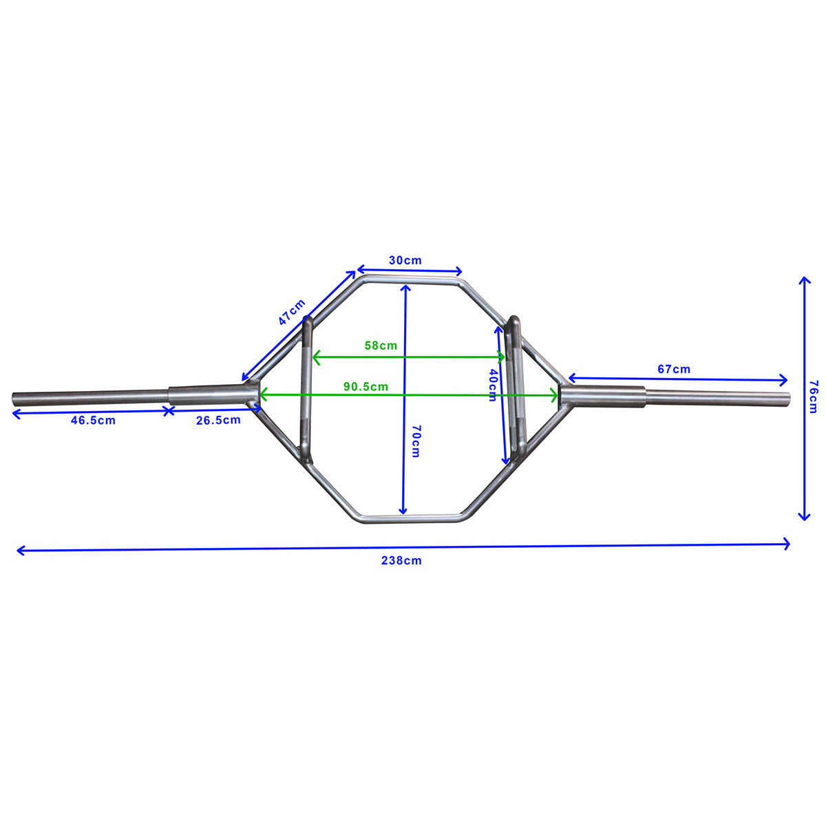 Heavy Duty Olympic Hex/Trap Bar - 2.4m