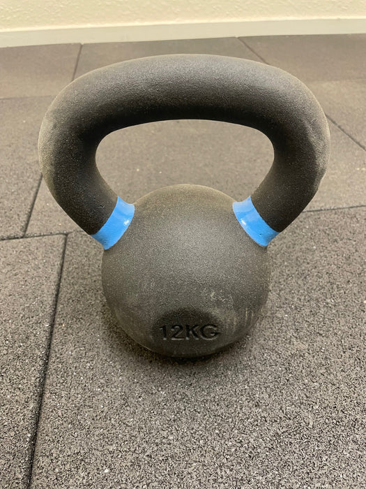 Black Powder Coated Kettlebells - 12KG - B-GRADE