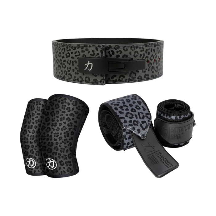 Strength Stack - Dark Leo - 10mm Lever Belt, 7mm Inferno Knee Sleeves & Zeus Wrist Wraps