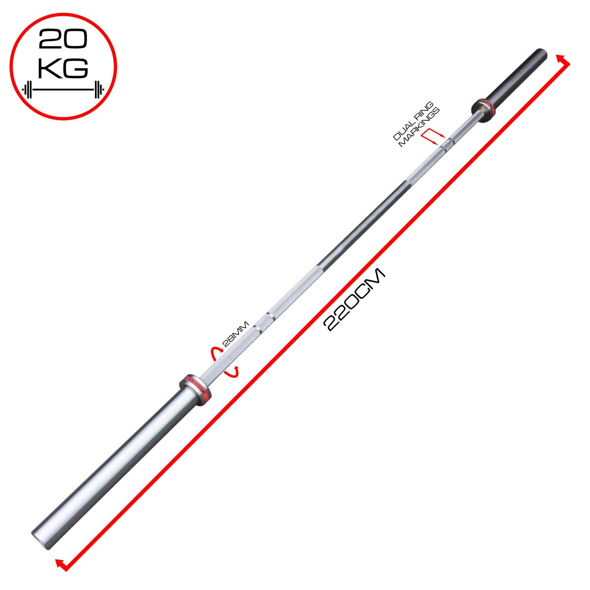 Bastard Bar - no centre knurling
