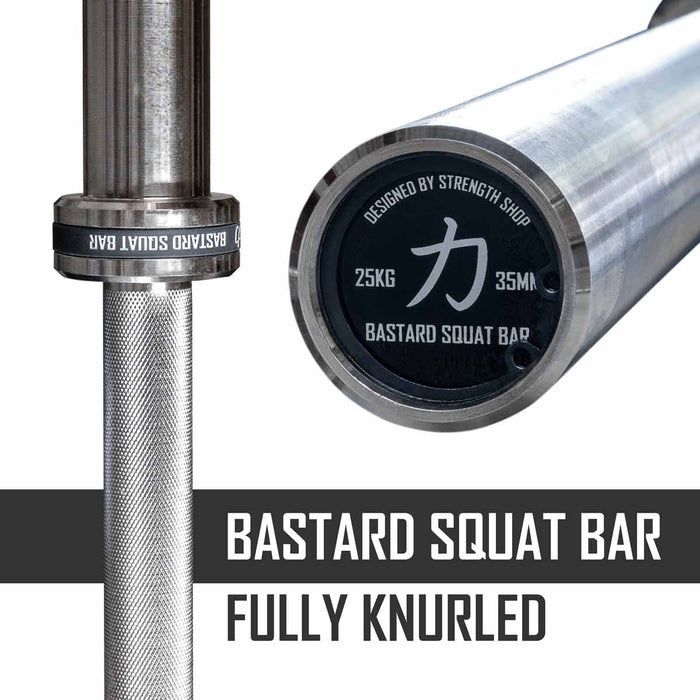 Strength Shop Bastard Squat Bar, 35mm/25kg – Fully Knurled