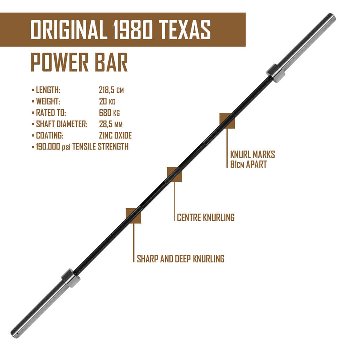 Original Texas Power Bar By Buddy Capps - Now with Chrome Coated Sleeves